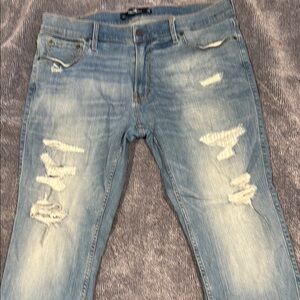 Hollister Blue Skinny Distressed Jeans